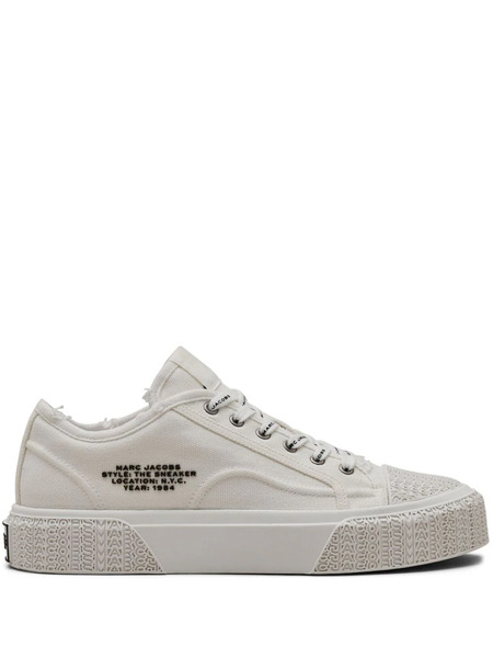  Marc Jacobs Distressed Canvas Sneakers - White 