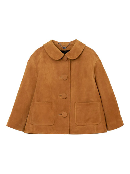  Marc Jacobs Doll Peter Pan-collar Suede Jacket - Brown 