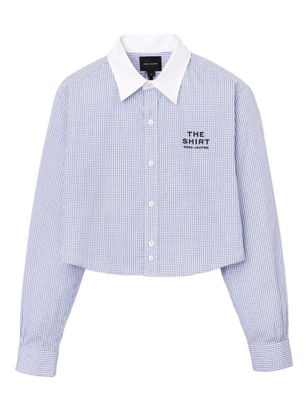  Marc Jacobs Gingham Check Cropped Shirt - Blue 
