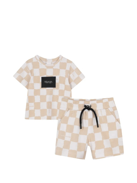  Marc Jacobs Kids Checkerboard Label-patch Tracksuit Set - Neutrals 