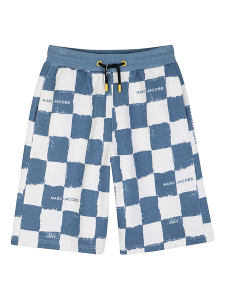  Marc Jacobs Kids Checkered Drawstring Shorts - Blue 