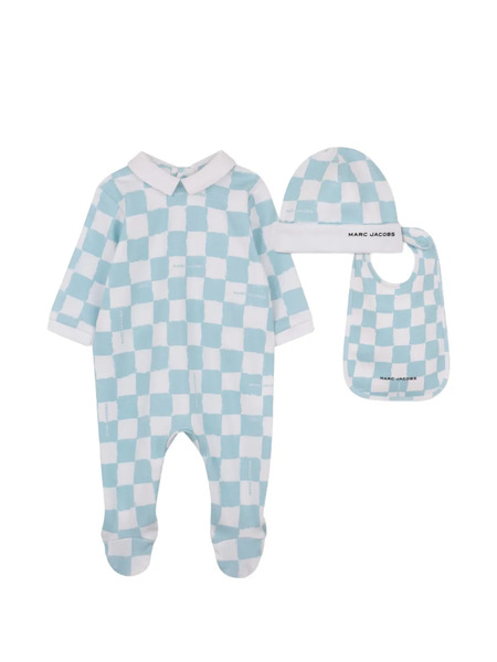  Marc Jacobs Kids Collared Chequered-pattern Pyjama Set - Blue 