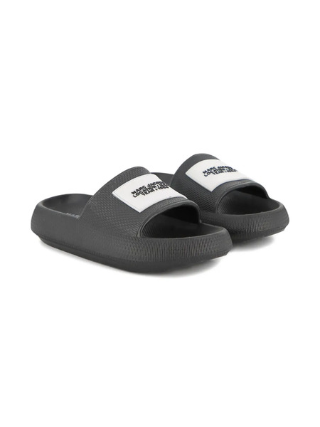  Marc Jacobs Kids Embossed Logo-patch Slides - Grey 