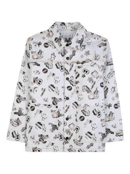  Marc Jacobs Kids Striped Graphic-print Jacket - White 