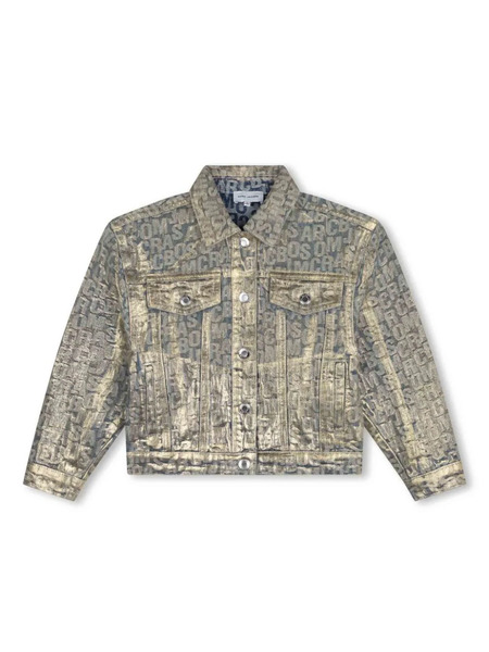  Marc Jacobs Kids The Jumbled Monogram Denim Jacket - Neutrals 