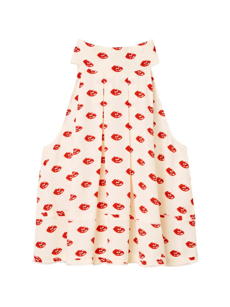  Marc Jacobs Lips-print Halterneck Top - Neutrals 