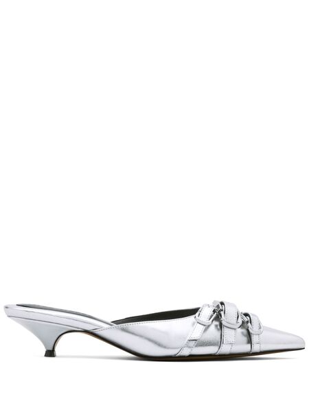  Marc Jacobs 35mm The Emma Kitten Mules - Silver 