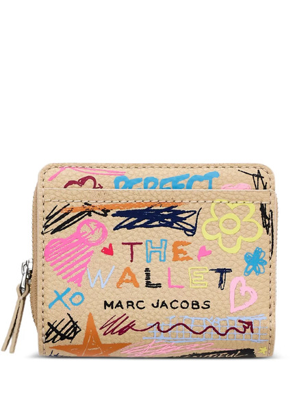  Marc Jacobs Scribble Leather Mini Compact-wallet - Neutrals 