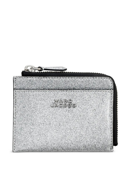  Marc Jacobs The Coated Glitter Zip Leather Wallet - Silver 