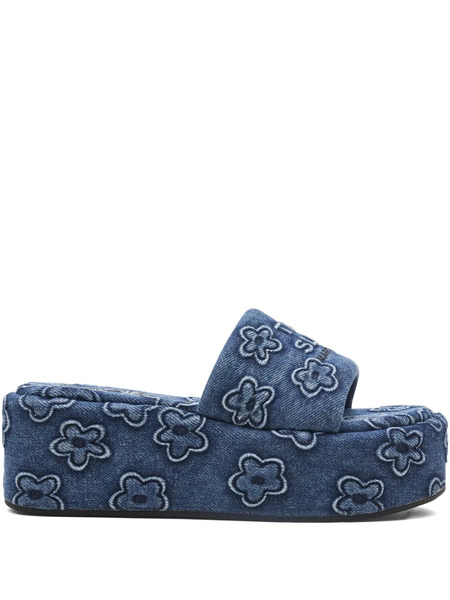  Marc Jacobs The Daisy Denim Platform Sandals - Blue 
