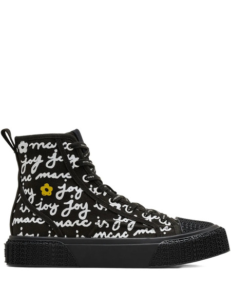  Marc Jacobs The Marc Is Joy High-top Canvas Sneakers - Black 