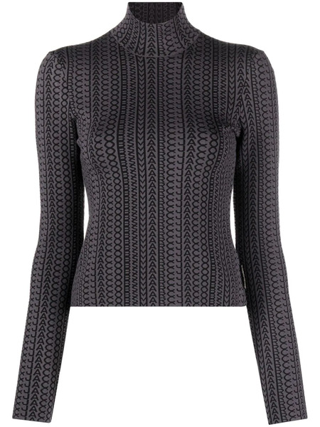  Marc Jacobs The Monogram Compact-knit Mock-neck Jumper - Grey 