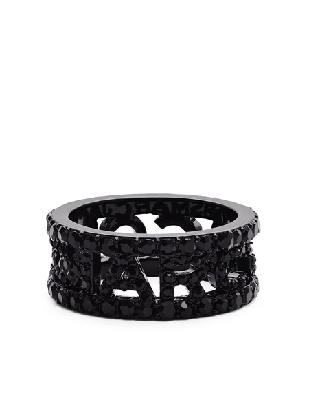  Marc Jacobs The Monogram Pave Ring - Black 