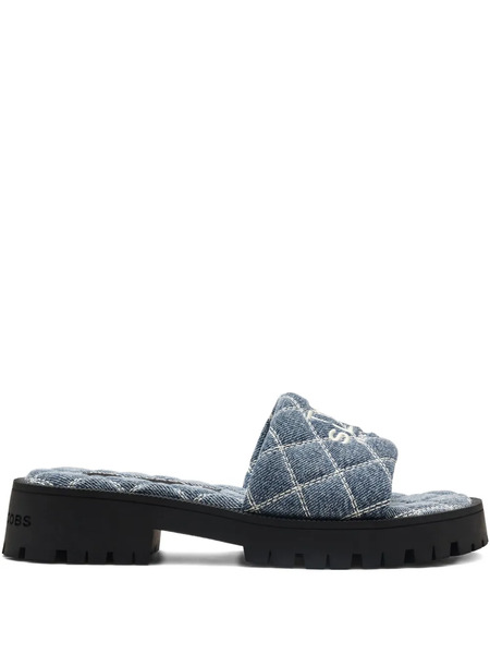  Marc Jacobs The Quilted Denim Slides - Blue 