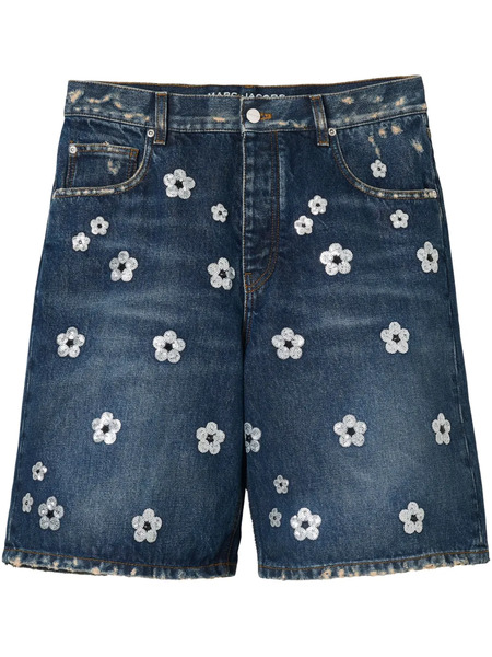  Marc Jacobs The Sequin Daisy Wide Leg Shorts - Blue 