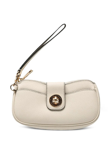  Marc Jacobs Turnlock Leather Clutch Bag - Neutrals 