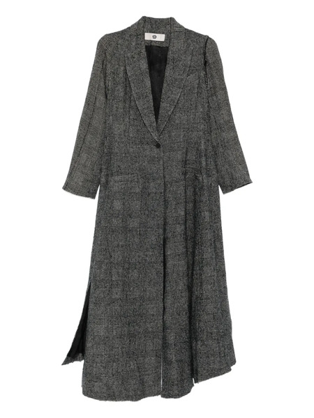  Marc Le Bihan Plaid Single-breasted Coat - Black 