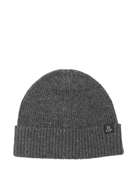  Marc O'polo Logo-patch Ribbed Beanie Hat - Grey 