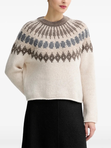  Marc O'polo Patterned Round-neck Sweater - Neutrals 
