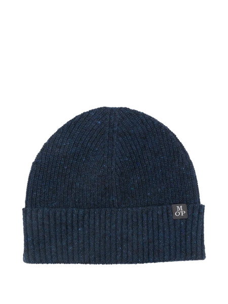  Marc O'polo Ribbed Logo-patch Hat - Blue 