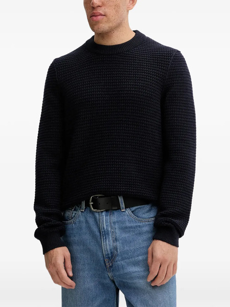  Marc O'polo Waffle-pattern Sweatshirt - Blue 