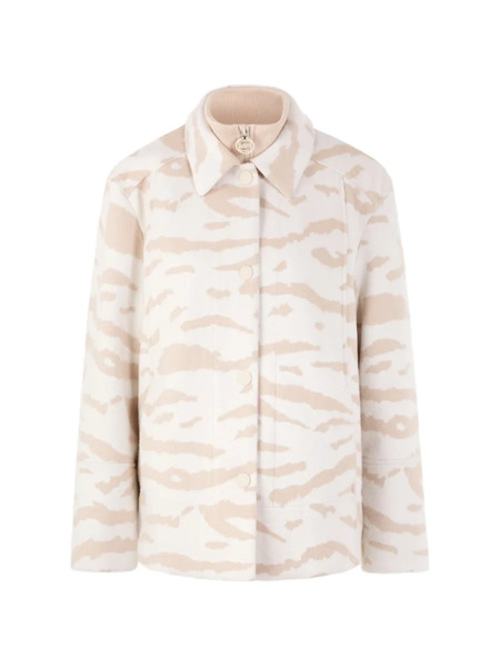  Marccain Animal-print Shirt Jacket - White 