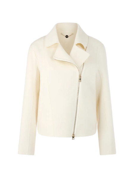  Marccain Asymmetric-zip Biker Jacket - Neutrals 