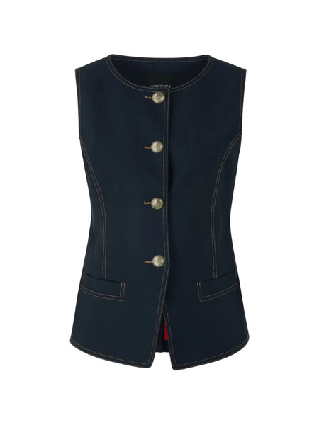  Marccain Button Seam Waistcoat - Blue 