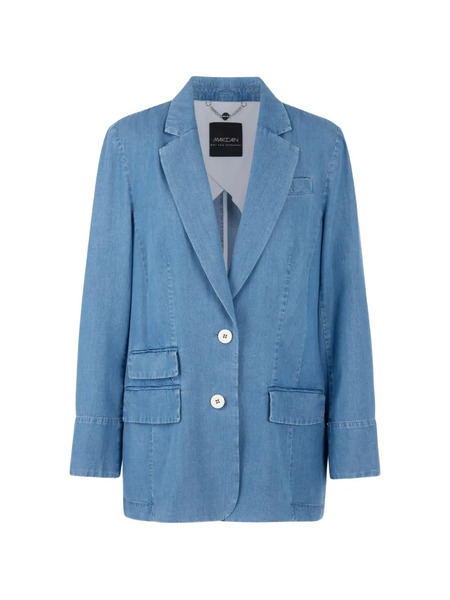  Marccain Pocket Button Oversized Blazer - Blue 