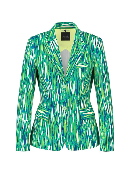  Marccain Scuba Lapel Printed Blazer - Green 