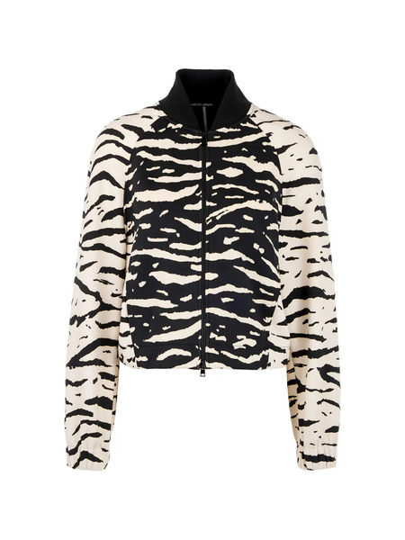  Marccain Zebra-print Zip Jacket - Black 