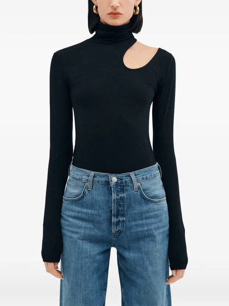  Marcella Allegra Turtle-neck Cut-out Top - Black 