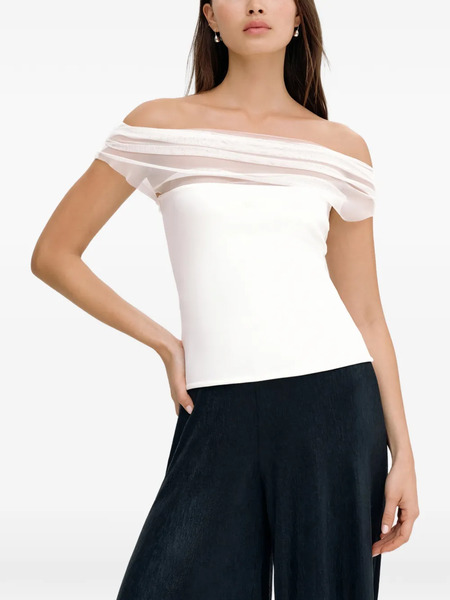  Marcella Cabrini Mesh-panel Top - Neutrals 