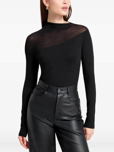  Marcella Dove Sheer-diagonal Top - Black 