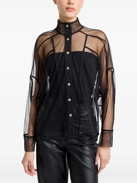  Marcella Lane Mesh-seam Shirt - Black 