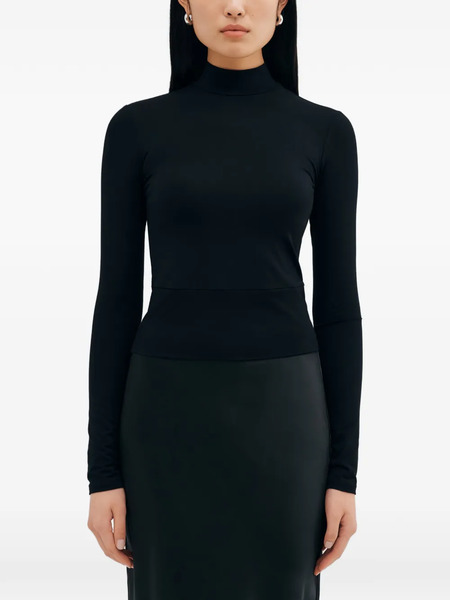  Marcella Maru Mock-neck Top - Black 