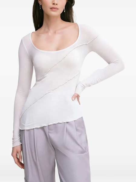  Marcella Melody Ruffled Long-sleeve Top - White 