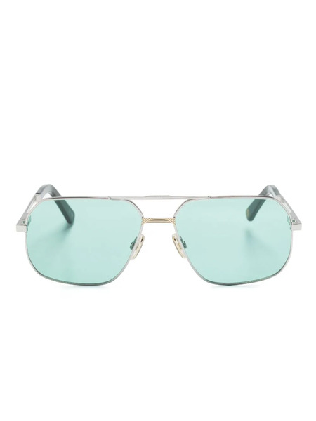  March La.b Double-bridge Pilot-frame Sunglasses - Silver 