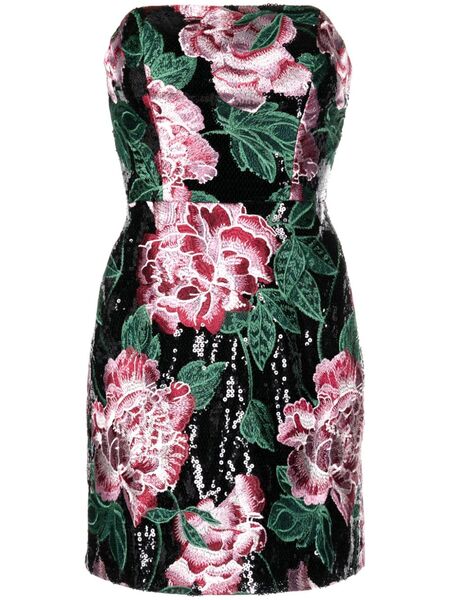  Marchesa Notte Sequin-embellished Strapless Minidress - Black 