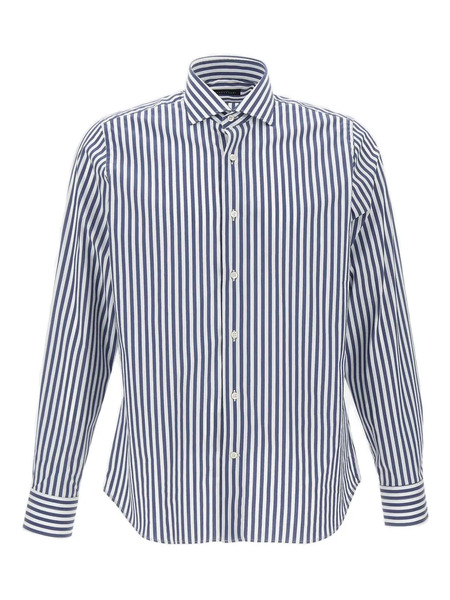  Marchesani Long-sleeve Striped Shirt - Blue 