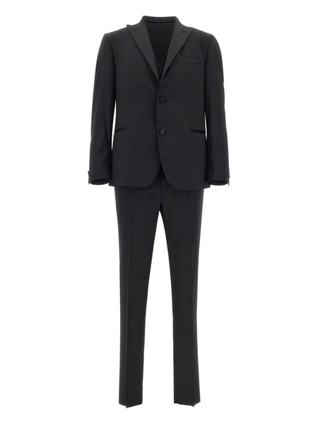  Marchesani Satin-trims Three-piece Single-breasted Suit - Black 