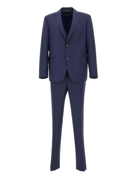  Marchesani Textured Three-piece Suit - Blue 
