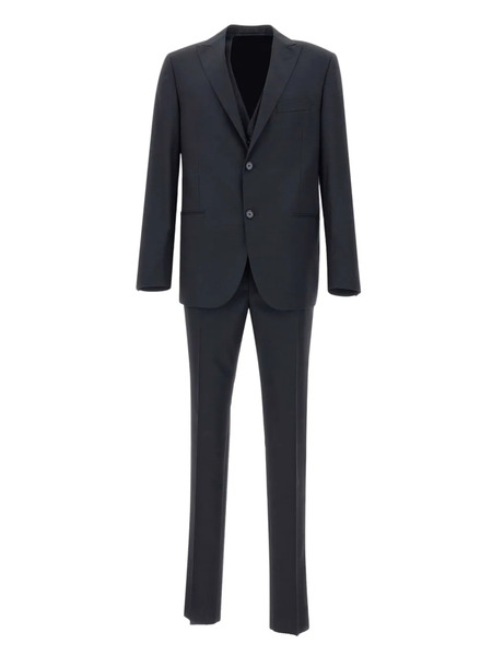  Marchesani Textured Three-piece Suit - Blue 