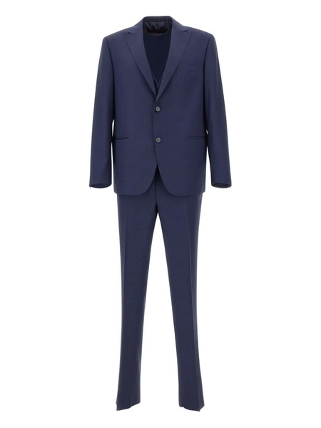  Marchesani Textured Wool Single-breasted Suit (set Of Three) - Blue 