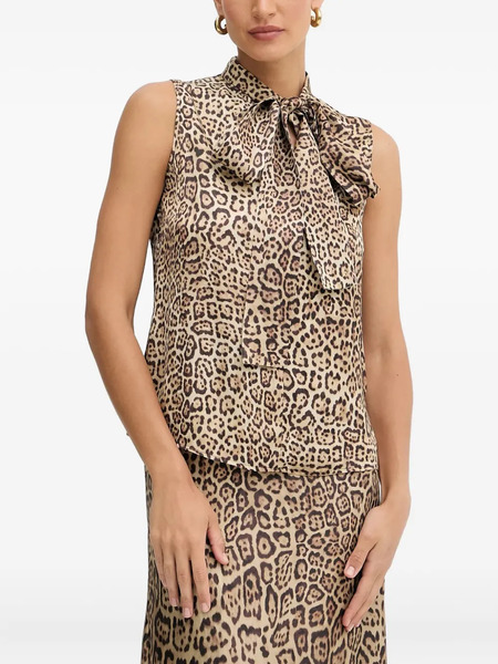  Marciano By Guess Bow Leopard-print Blouse - Neutrals 