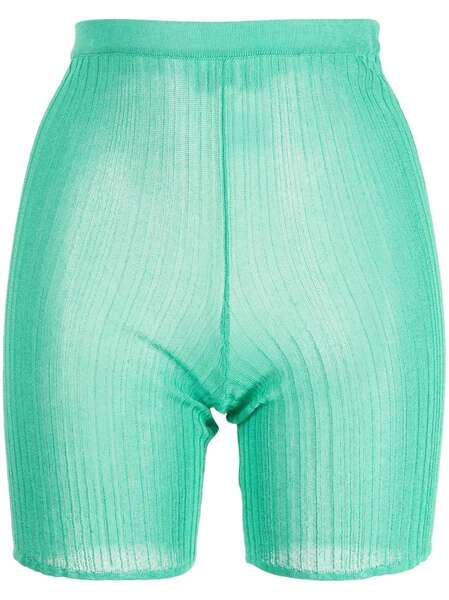  Marco Rambaldi Fine-knit High-waisted Shorts - Green 
