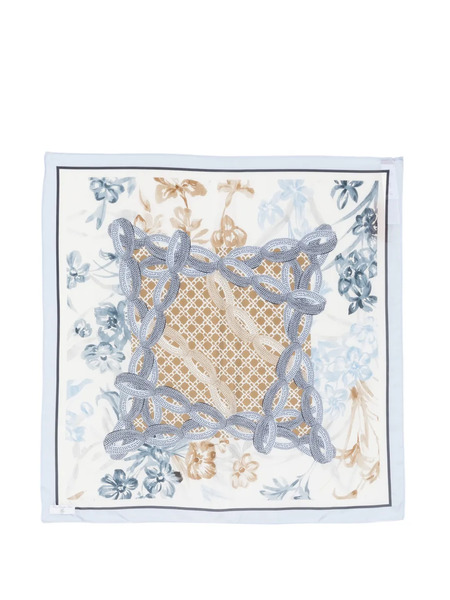  Marella Floral Chain Scarf - White 