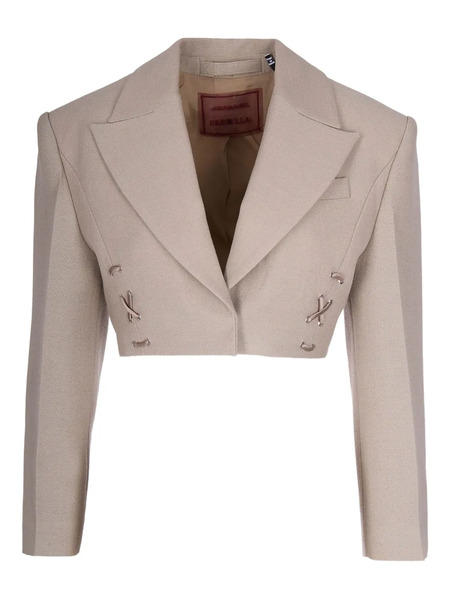  Marella Lace-up Cropped Blazer - Grey 