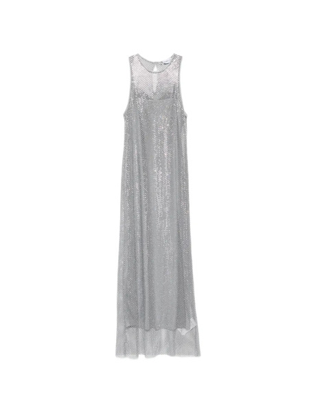  Marella Metallic Maxi Dress - Silver 