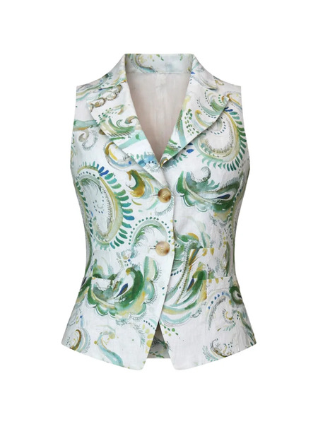  Marella Patterned Vest - White 